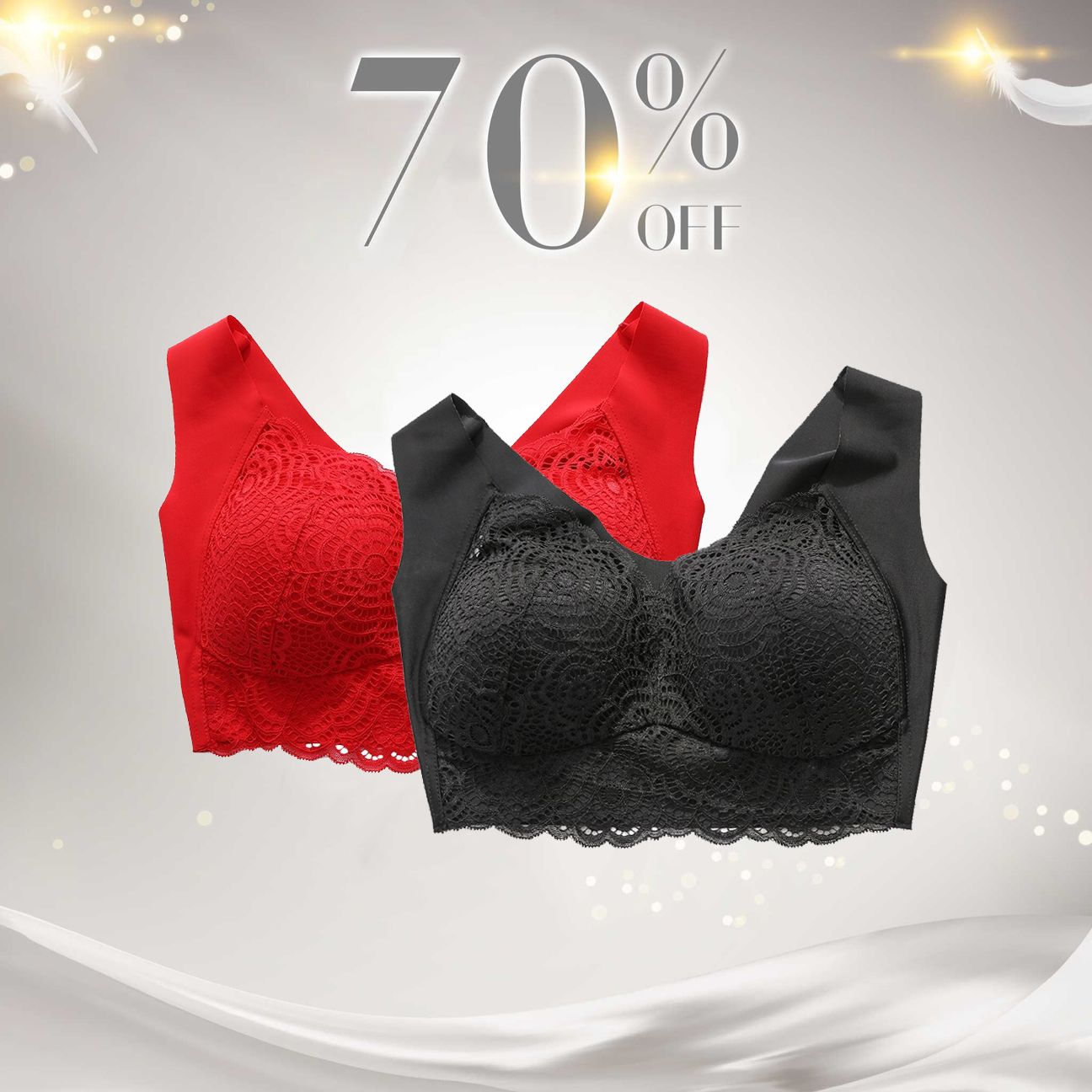 ExSecret - Ultimate Lift Stretch Full-Figure Seamless Lace Cut-Out Bra